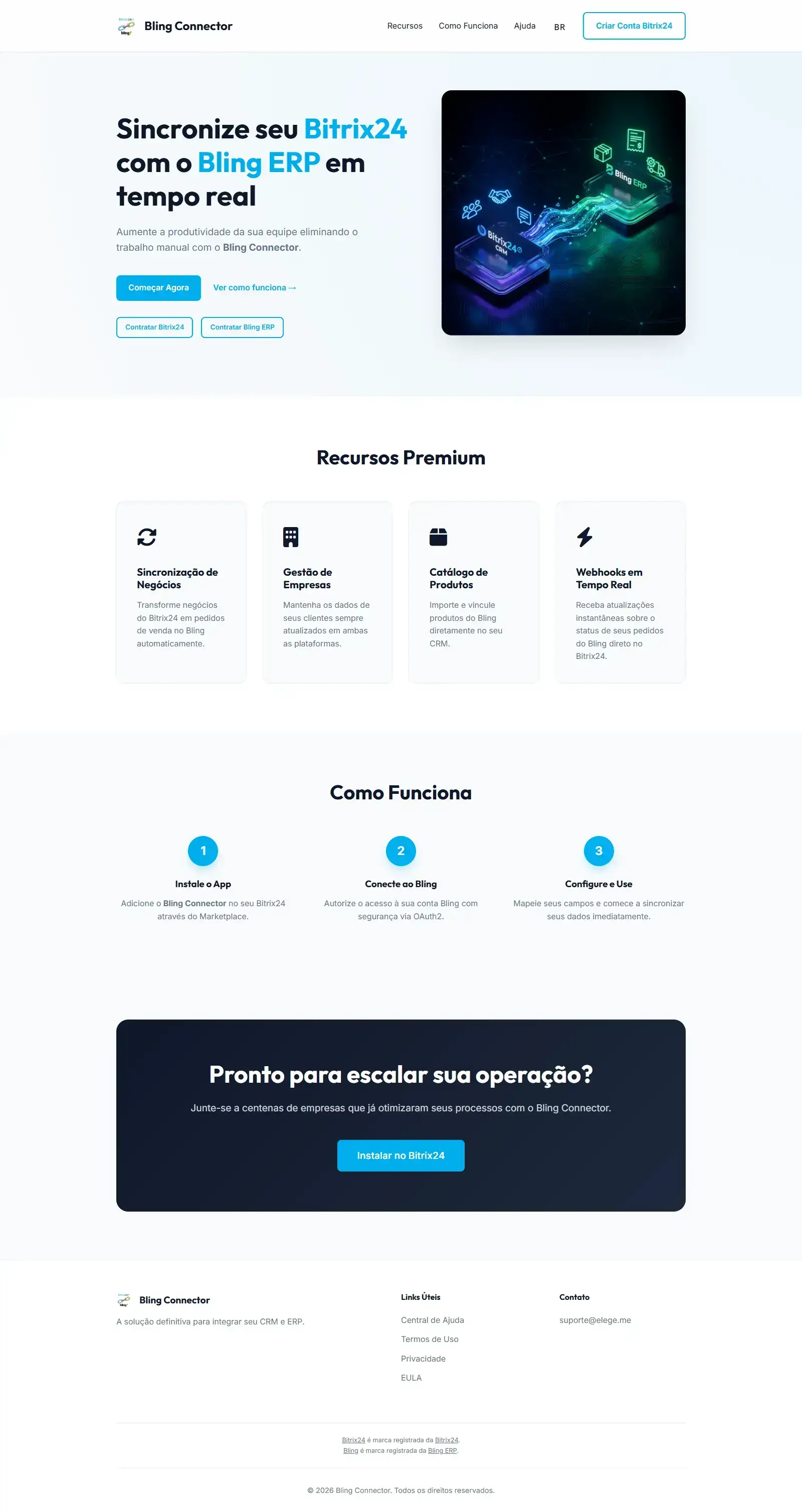 Preview completo do Bling Connector