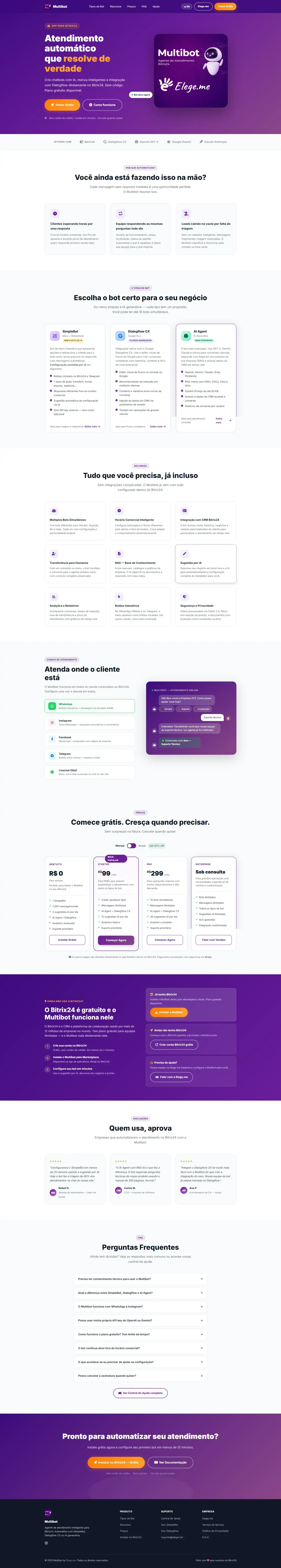 Preview completo do projeto Multibot